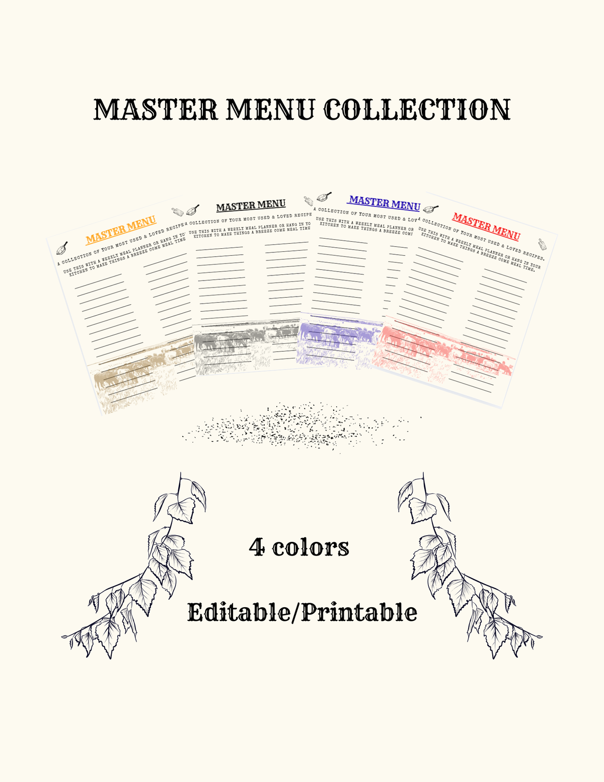 Master Menu - Digital Download