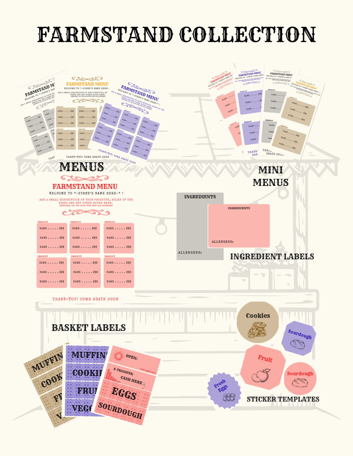 Farmstand Sign Pack - Digital Download