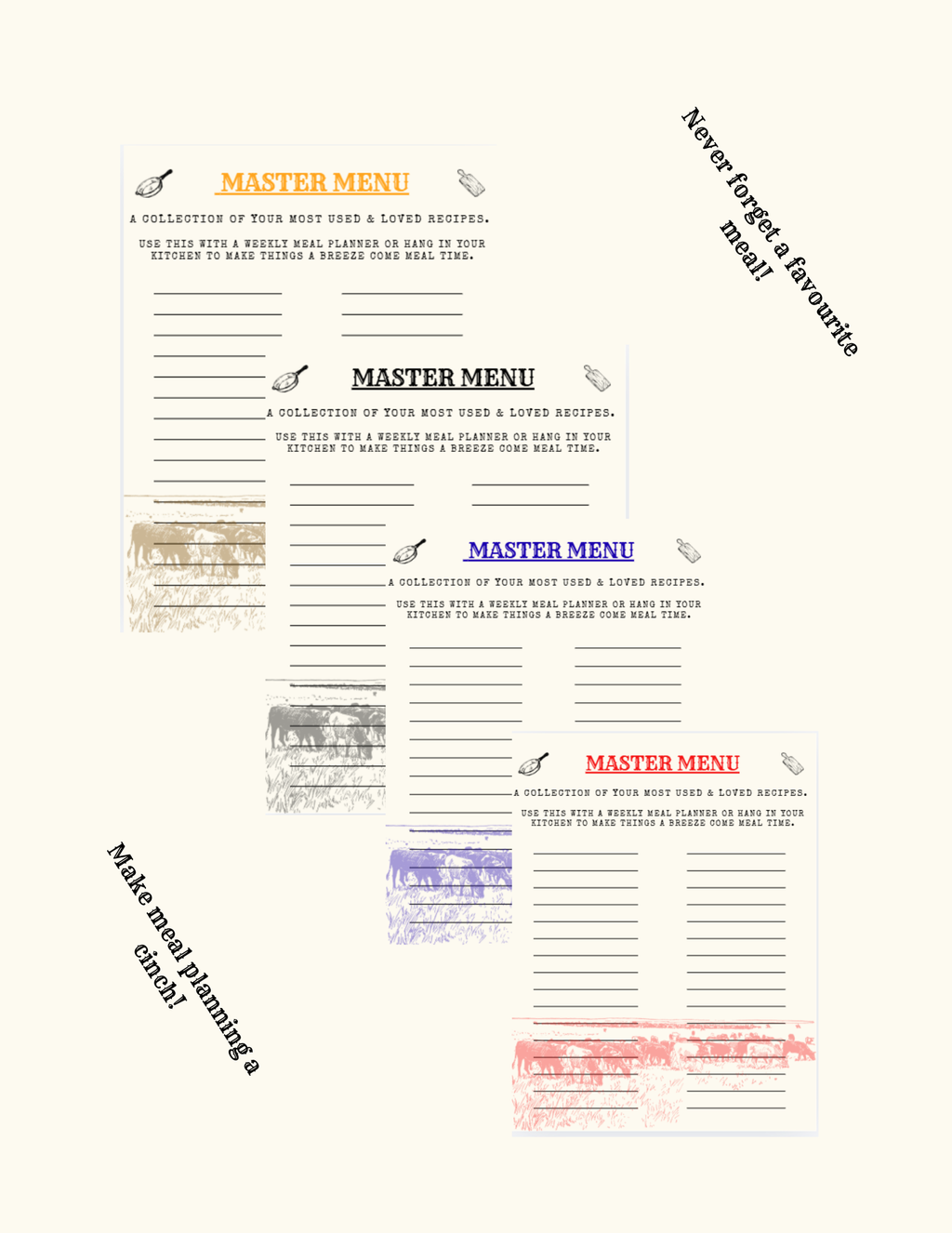 Master Menu - Digital Download